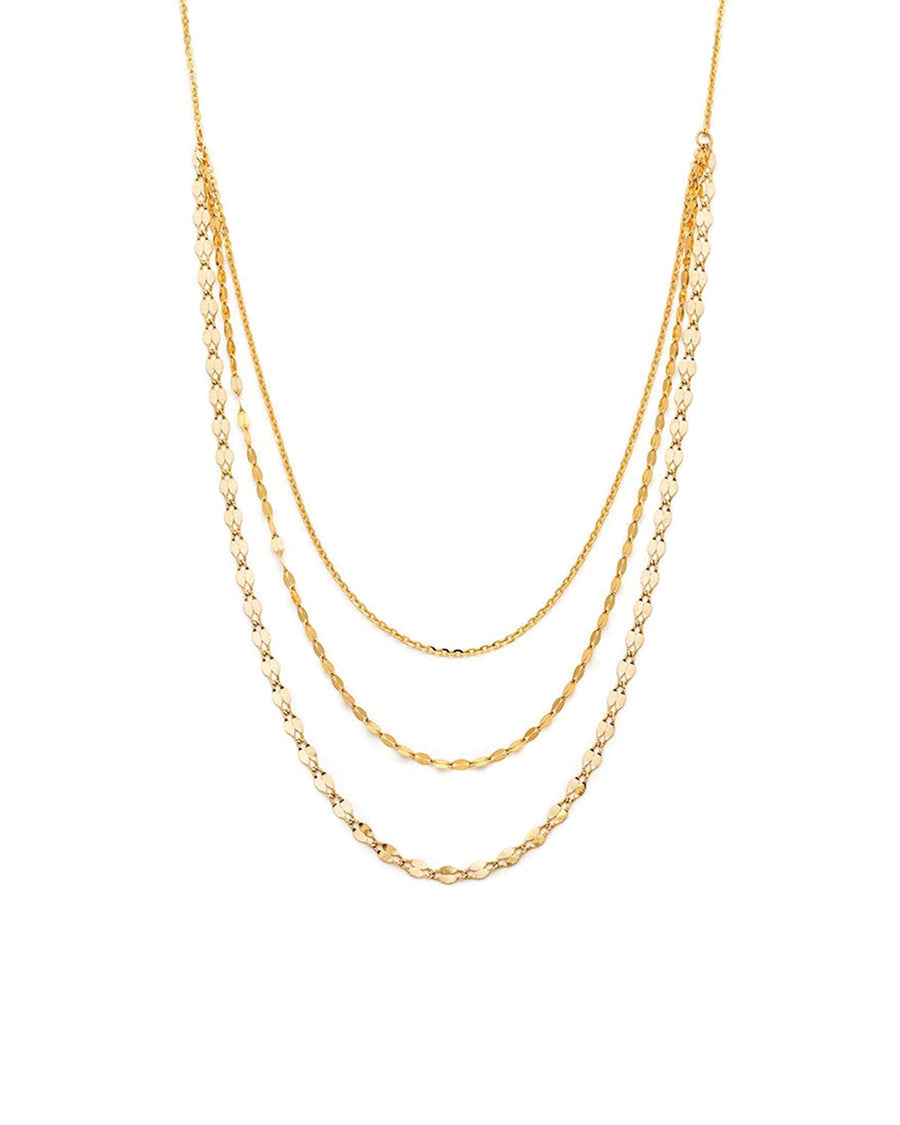 Leah Alexandra Fine-Shimmer 3-Layer Necklace-Necklaces-10k Yellow Gold-Blue Ruby Jewellery-Vancouver Canada