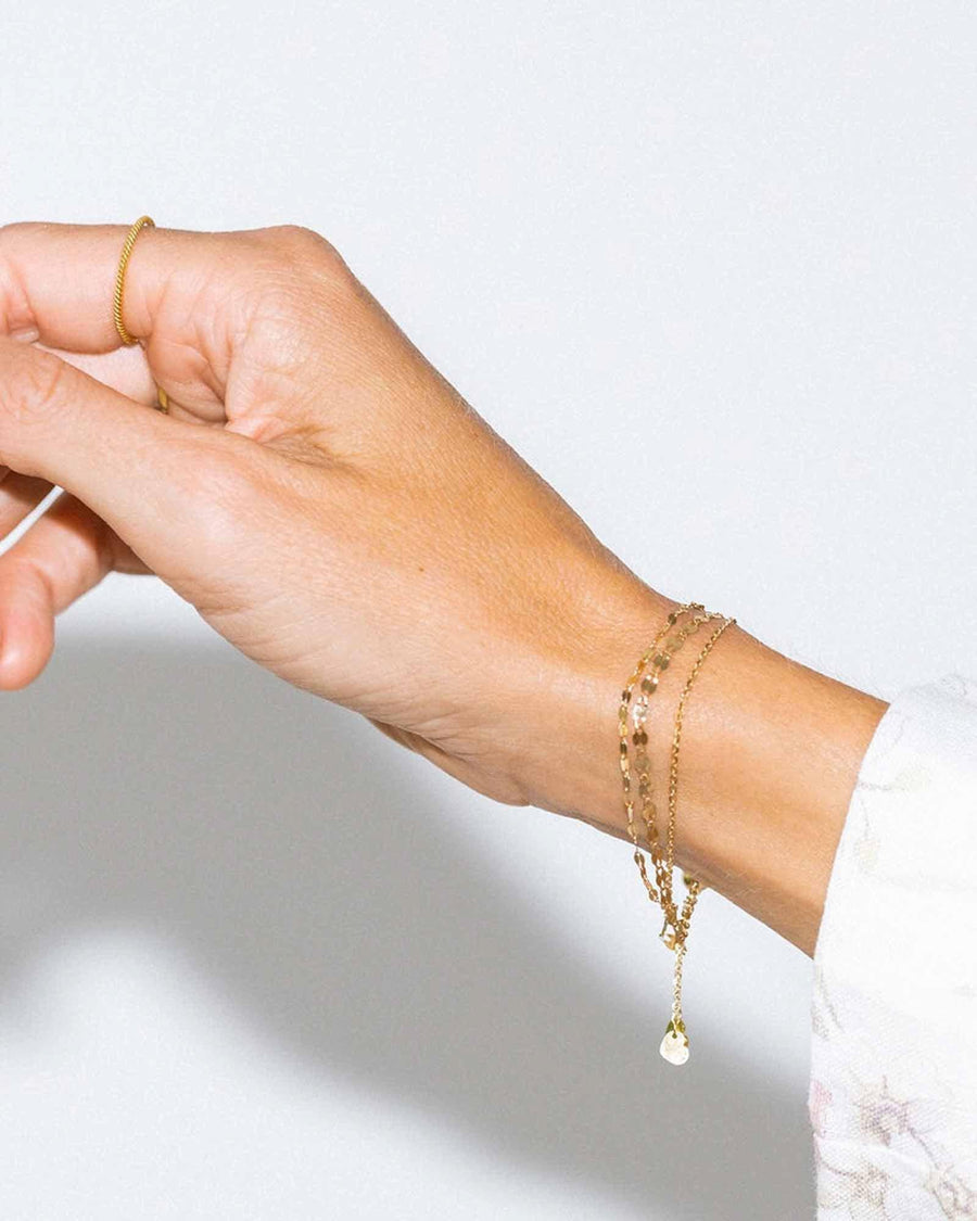 Leah Alexandra Fine-Shimmer Bolo Bracelet-Bracelets-10k Yellow Gold-Blue Ruby Jewellery-Vancouver Canada