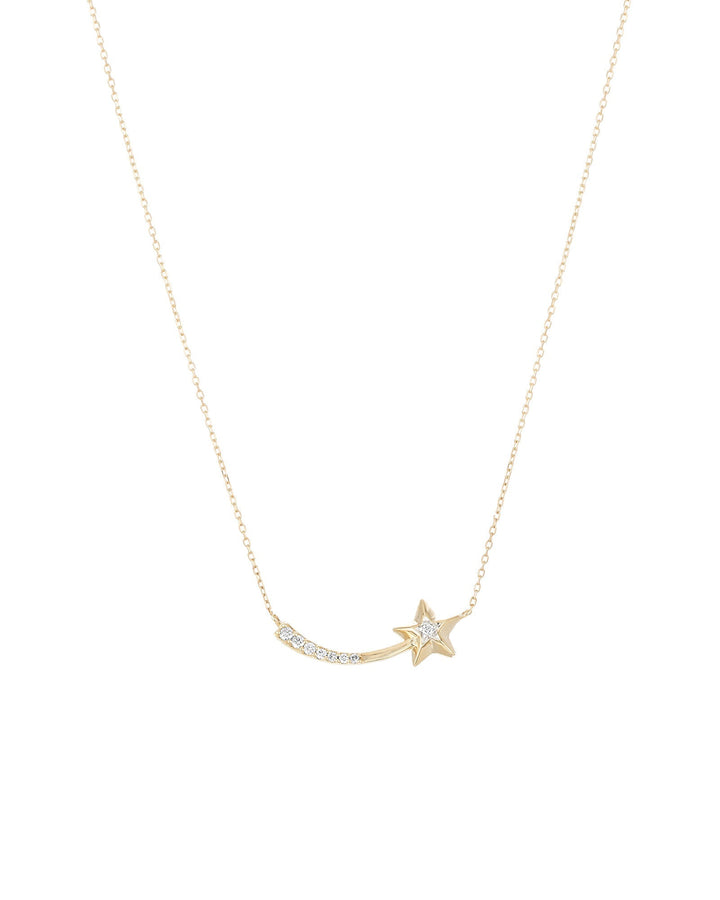 Adina Reyter-Shooting Star Small Pavé Curve Necklace-Necklaces-14k Yellow Gold-Blue Ruby Jewellery-Vancouver Canada