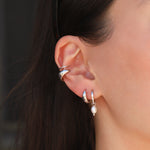 Quiet Icon-Slim Tapered Hoops | 10mm-Earrings-Blue Ruby Jewellery-Vancouver Canada