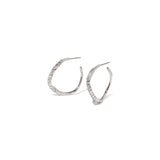 Alexis Bittar-Silver Crystal Pave Hoops-Earrings-Rhodium Plated Brass, Crystal-Blue Ruby Jewellery-Vancouver Canada