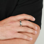 Lauren Wolf-Silver Half Round Men's Band-Rings-Blue Ruby Jewellery-Vancouver Canada
