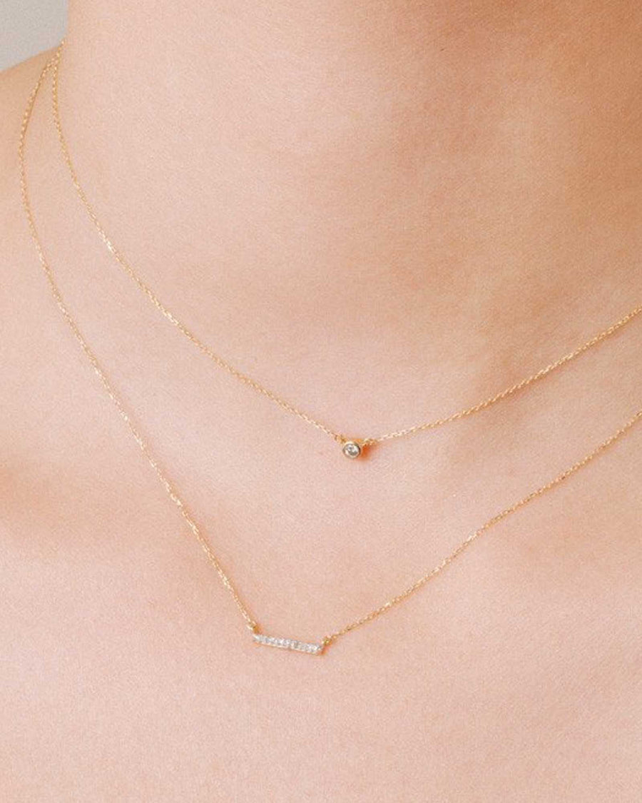 Adina Reyter-Single Diamond Necklace-Necklaces-14k Yellow Gold, Diamond-Blue Ruby Jewellery-Vancouver Canada