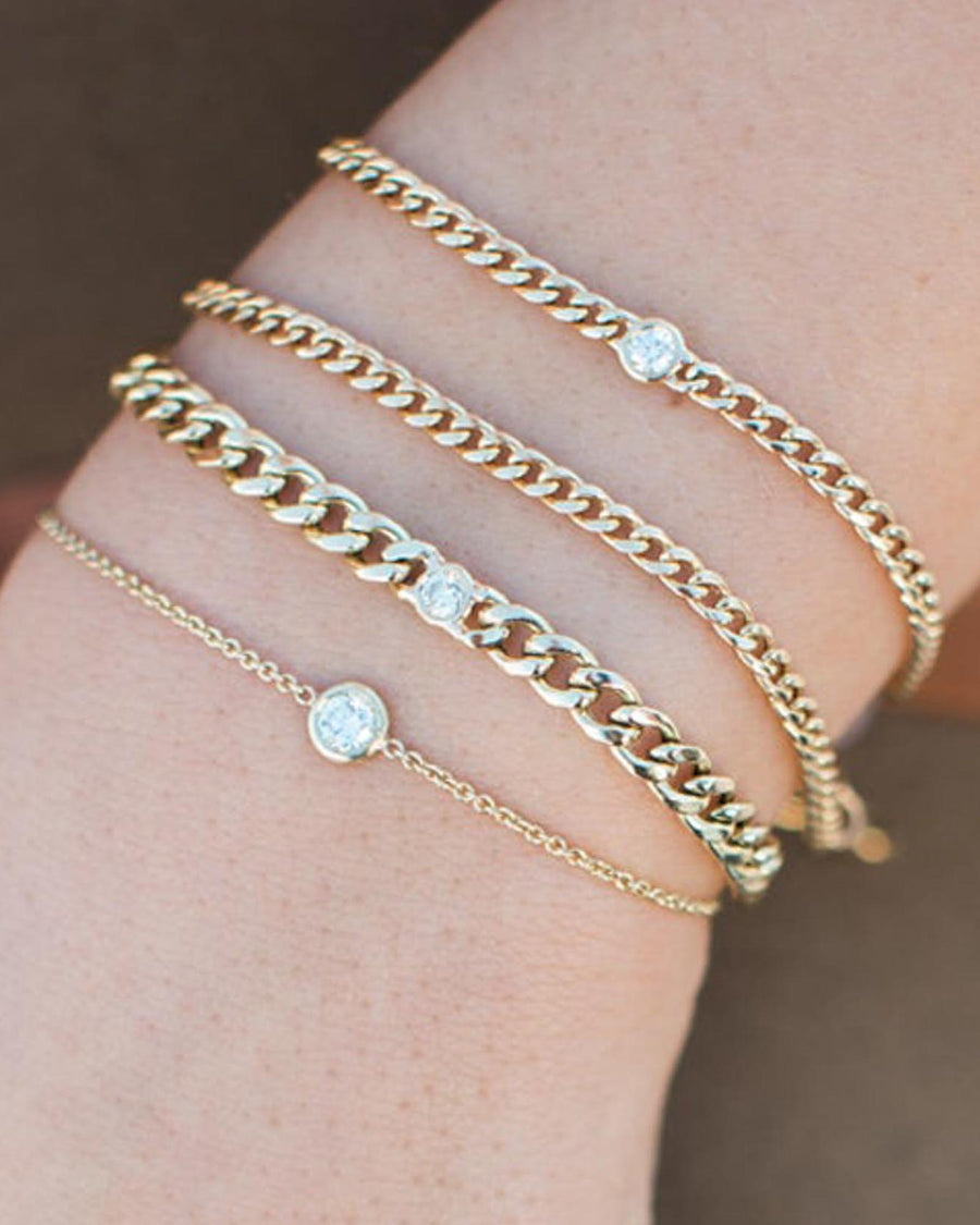 Zoe Chicco-Single Floating Diamond Bracelet-Bracelets-14k Yellow Gold, Diamond-Blue Ruby Jewellery-Vancouver Canada