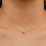 Zoe Chicco-Single Pink Sapphire Bezel Pendant Necklace-Necklaces-14k Yellow Gold, Pink Sapphire-Blue Ruby Jewellery-Vancouver Canada