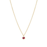 Zoe Chicco-Single Pink Sapphire Bezel Pendant Necklace-Necklaces-14k Yellow Gold, Pink Sapphire-Blue Ruby Jewellery-Vancouver Canada