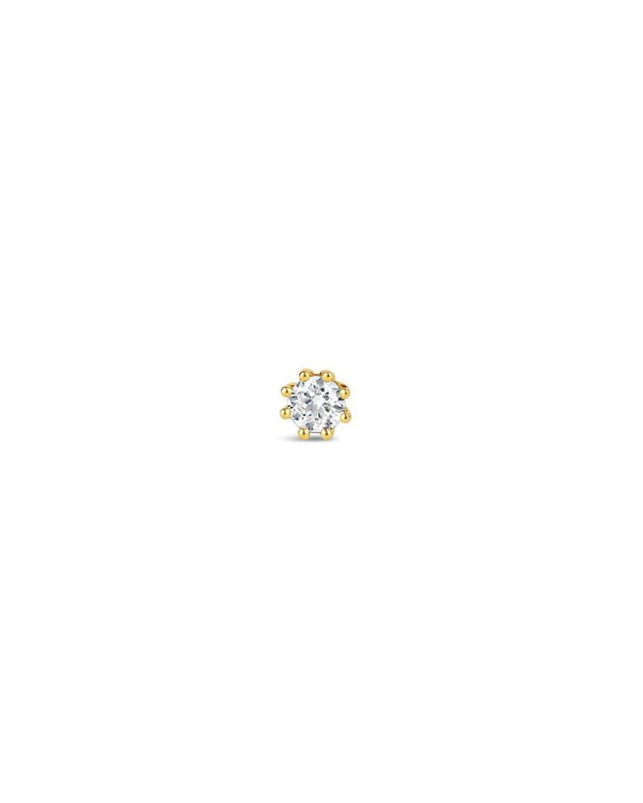 Tashi-Six Prong CZ Stud-Earrings-14k Gold Vermeil-Blue Ruby Jewellery-Vancouver Canada