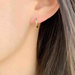 Liven-Slim High Polish Huggie-Earrings-14k Yellow Gold-Blue Ruby Jewellery-Vancouver Canada