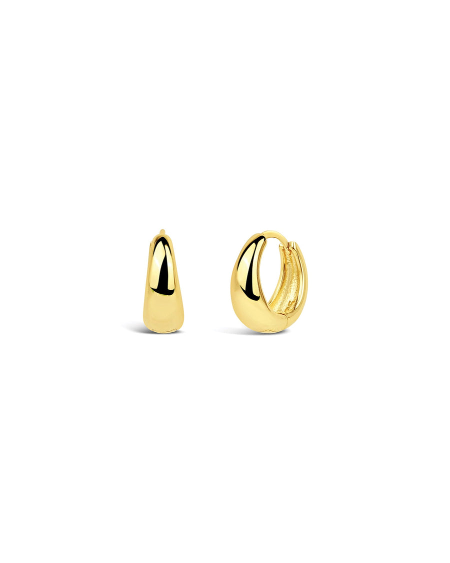 Quiet Icon-Slim Tapered Hoops I 10mm-Earrings-14k Gold Vermeil-Blue Ruby Jewellery-Vancouver Canada
