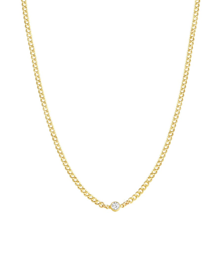 1948-Small Curb CZ Necklace-Necklaces-14k Gold-fill, Cubic Zirconia-Blue Ruby Jewellery-Vancouver Canada