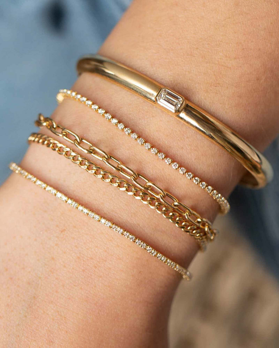 Zoe Chicco-Small Curb + Medium Square Oval Link Double Chain Bracelet-Bracelets-14k Yellow Gold-Blue Ruby Jewellery-Vancouver Canada