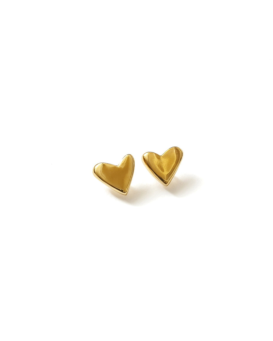 Wolf Circus-Small Grace Heart Studs-Earrings-Gold Plated-Blue Ruby Jewellery-Vancouver Canada