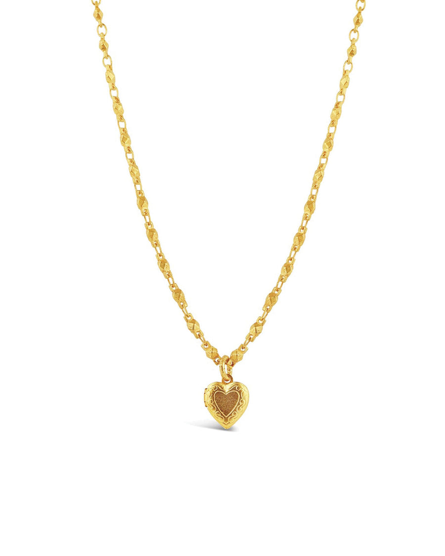 La Vie Parisienne-Small Heart Locket Necklace-Necklaces-14k Gold Plated-Blue Ruby Jewellery-Vancouver Canada