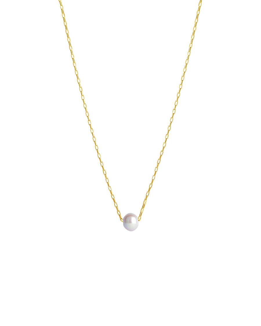 Small Rectangle Rolo Pearl Necklace-Necklaces-Poppy Rose-14k Gold-fill, Grey Freshwater Pearl-Blue Ruby Jewellery-Vancouver-Canada