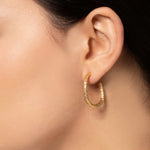 Alexis Bittar-Small Textured Hoops-Earrings-14k Gold Plated-Blue Ruby Jewellery-Vancouver Canada