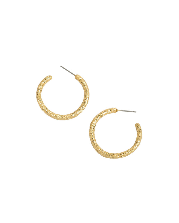 Alexis Bittar-Small Textured Hoops-Earrings-14k Gold Plated-Blue Ruby Jewellery-Vancouver Canada