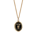 Pyrrha-Snake & Arrows 14k Signature Talisman-Necklaces-14k Yellow Gold-Blue Ruby Jewellery-Vancouver Canada