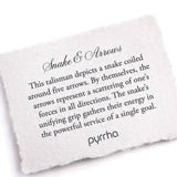 Snake & Arrows Talisman-Oxidized Sterling Silver-Blue Ruby Jewellery-Vancouver Canada