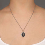 Snake & Arrows Talisman-Oxidized Sterling Silver-Blue Ruby Jewellery-Vancouver Canada