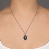 Snake & Arrows Talisman-Oxidized Sterling Silver-Blue Ruby Jewellery-Vancouver Canada