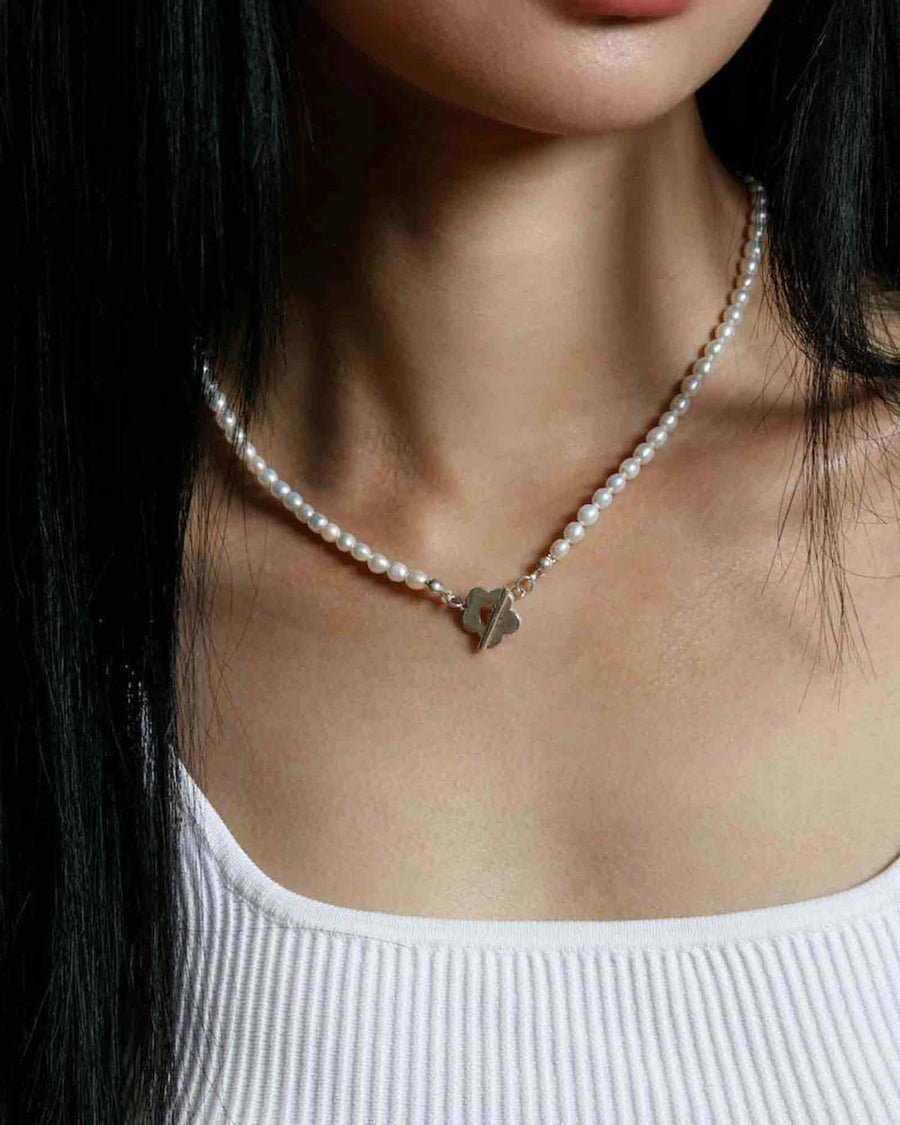 Wolf Circus-Sofia Pearl Necklace-Necklaces-Sterling Silver, Freshwater Pearl-Blue Ruby Jewellery-Vancouver Canada