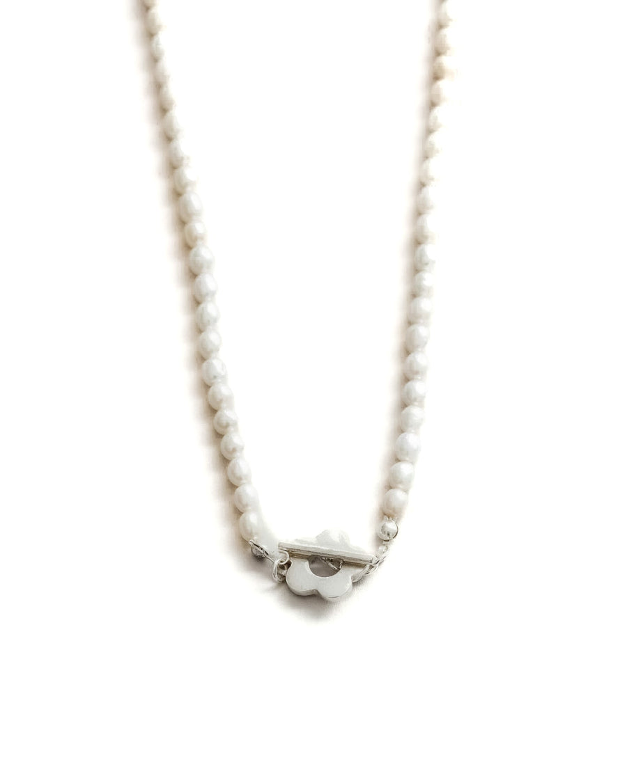 Wolf Circus-Sofia Pearl Necklace-Necklaces-Sterling Silver, Freshwater Pearl-Blue Ruby Jewellery-Vancouver Canada