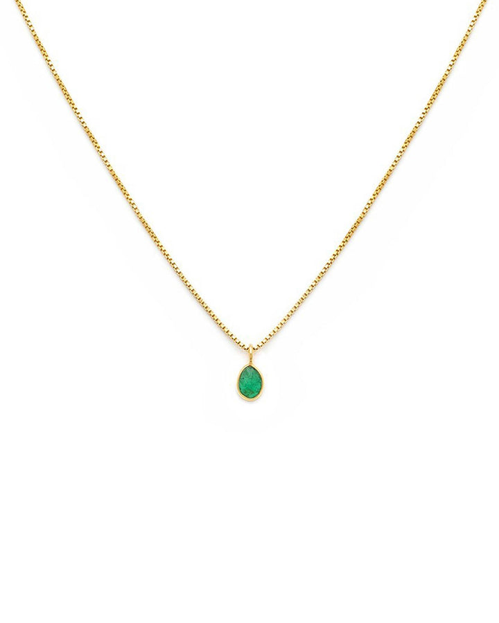 Leah Alexandra-Sofia Slice Necklace-Necklaces-14k Gold Vermeil, Emerald-Blue Ruby Jewellery-Vancouver Canada