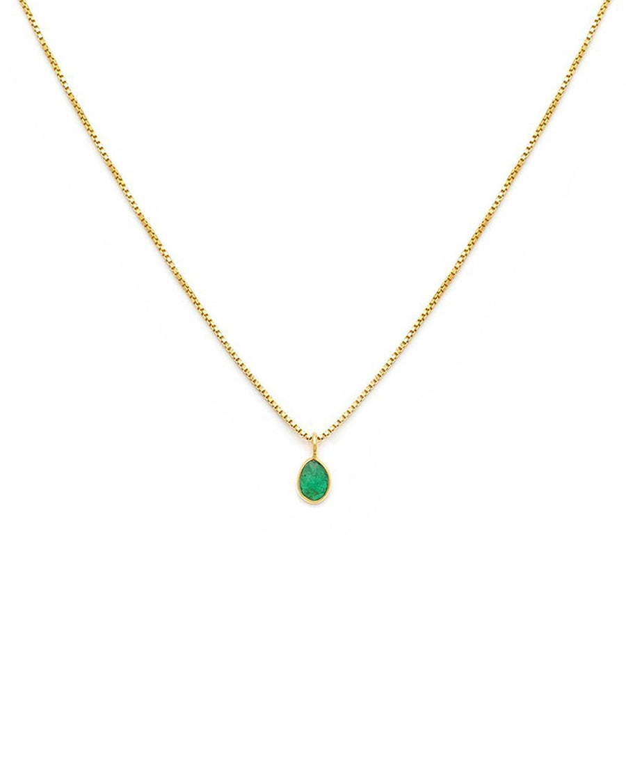 Leah Alexandra-Sofia Slice Necklace-Necklaces-14k Gold Vermeil, Emerald-Blue Ruby Jewellery-Vancouver Canada