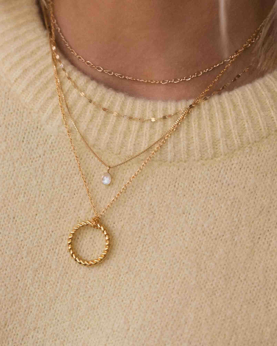 Leah Alexandra-Sofia Slice Necklace-Necklaces-14k Gold Vermeil, Moonstone-Blue Ruby Jewellery-Vancouver Canada