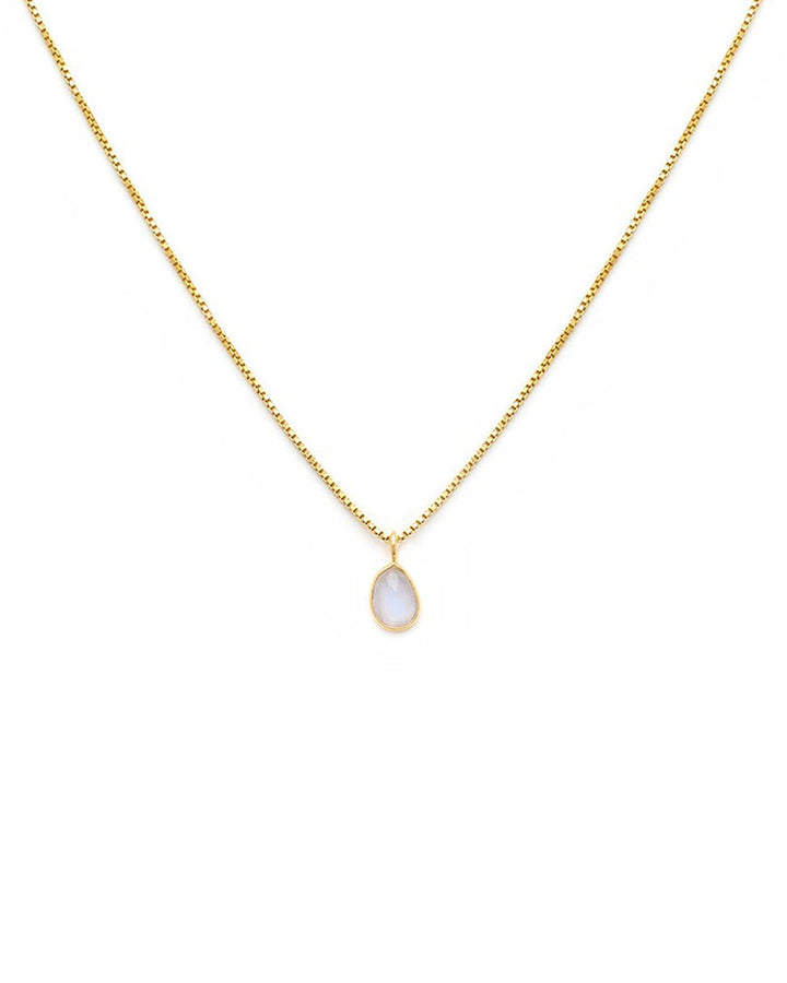 Leah Alexandra-Sofia Slice Necklace-Necklaces-14k Gold Vermeil, Moonstone-Blue Ruby Jewellery-Vancouver Canada