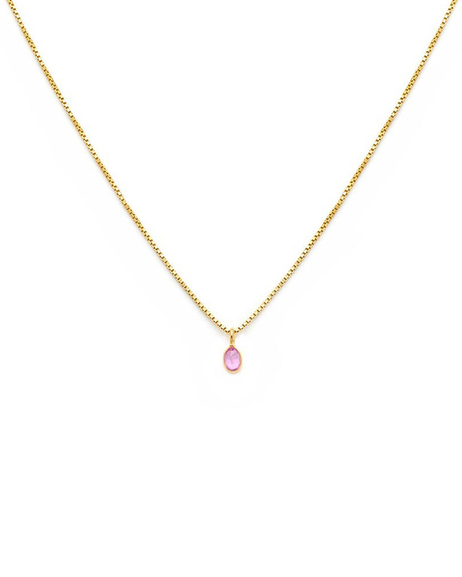 Leah Alexandra-Sofia Slice Necklace-Necklaces-14k Gold Vermeil, Pink Sapphire-Blue Ruby Jewellery-Vancouver Canada
