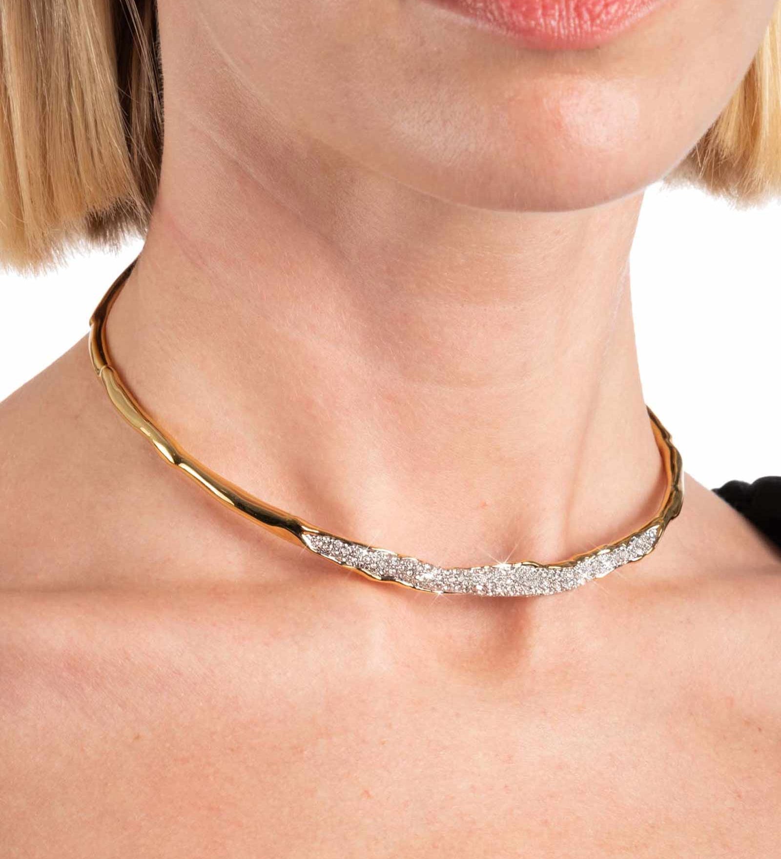 Alexis Bittar-Solanales Crystal Skinny Collar-Necklaces-14k Gold Plated, Crystal-Blue Ruby Jewellery-Vancouver Canada