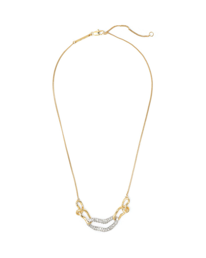 Alexis Bittar-Solanales Small Link Necklace-Necklaces-14k Gold Plated, Crystal-Blue Ruby Jewellery-Vancouver Canada