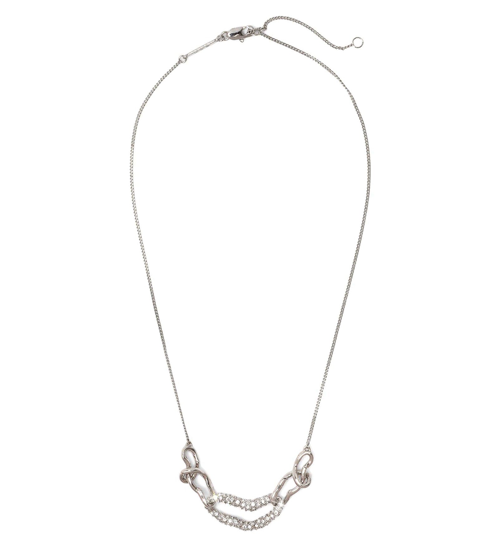 Alexis Bittar-Solanales Small Link Necklace-Necklaces-Rhodium Plated Brass, Crystal-Blue Ruby Jewellery-Vancouver Canada