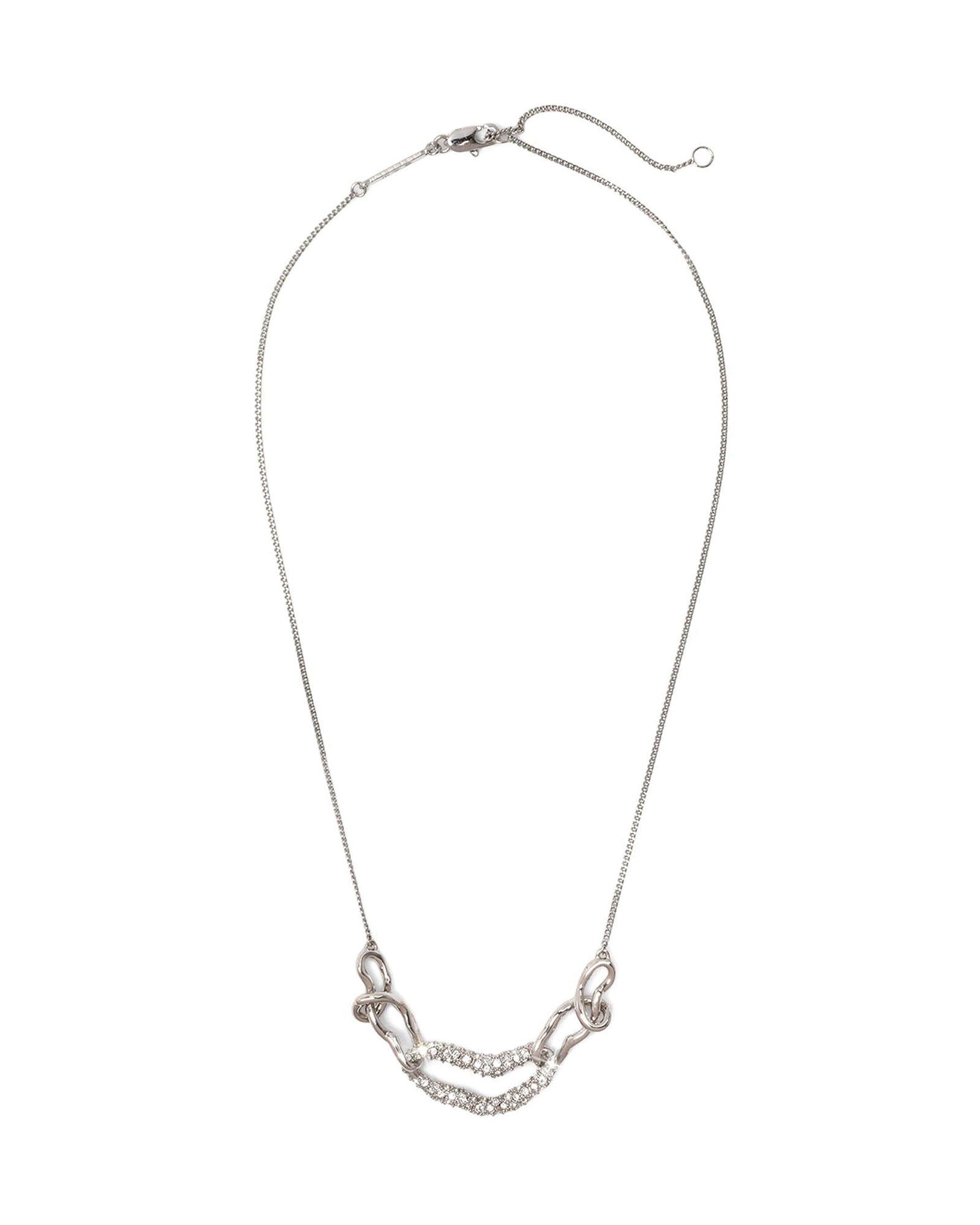 Alexis Bittar-Solanales Small Link Necklace-Necklaces-Rhodium Plated Brass, Crystal-Blue Ruby Jewellery-Vancouver Canada
