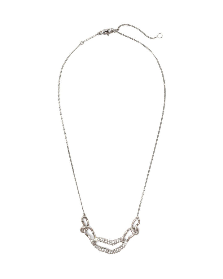Alexis Bittar-Solanales Small Link Necklace-Necklaces-Rhodium Plated Brass, Crystal-Blue Ruby Jewellery-Vancouver Canada
