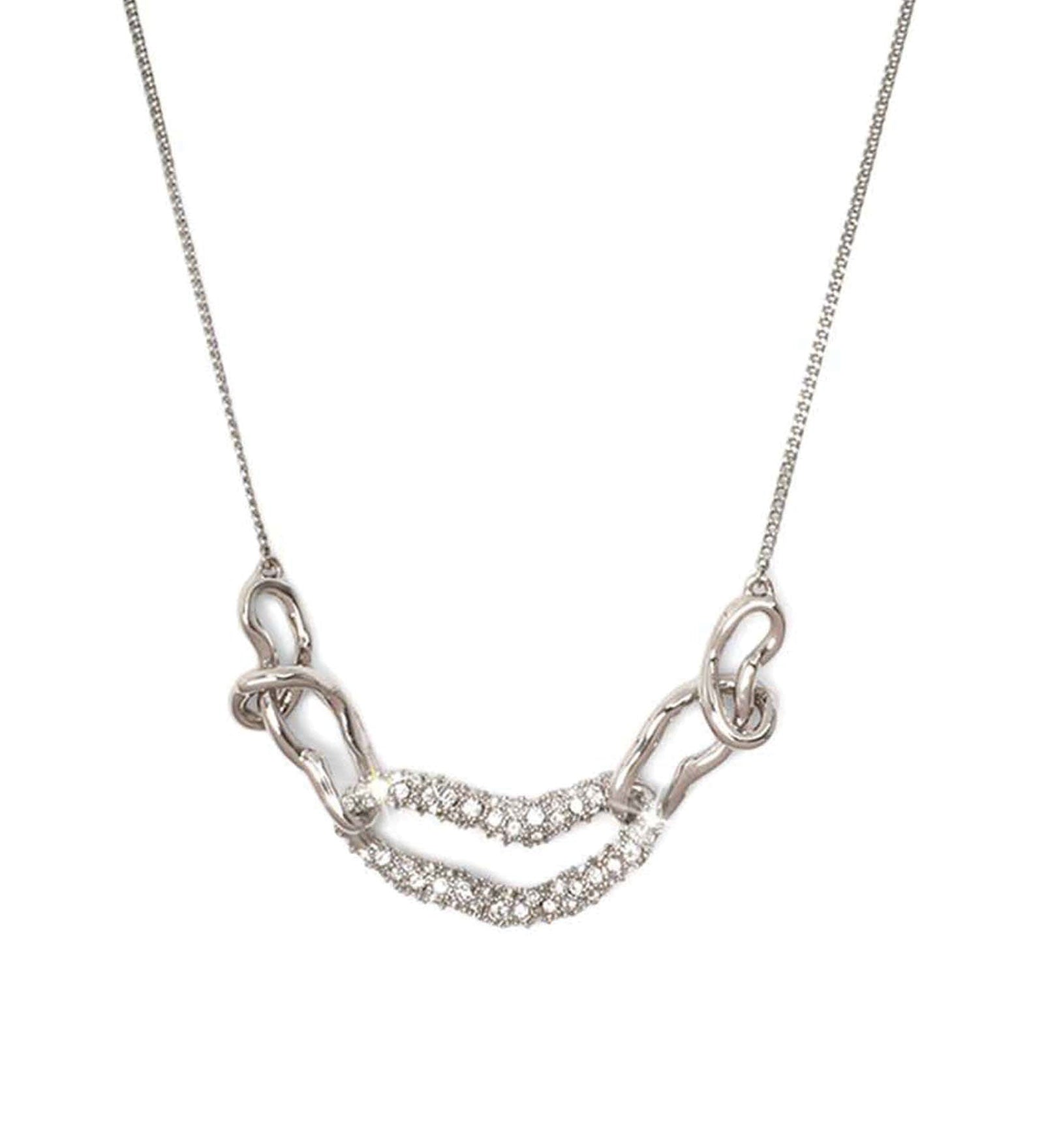Alexis Bittar-Solanales Small Link Necklace-Necklaces-Rhodium Plated Brass, Crystal-Blue Ruby Jewellery-Vancouver Canada