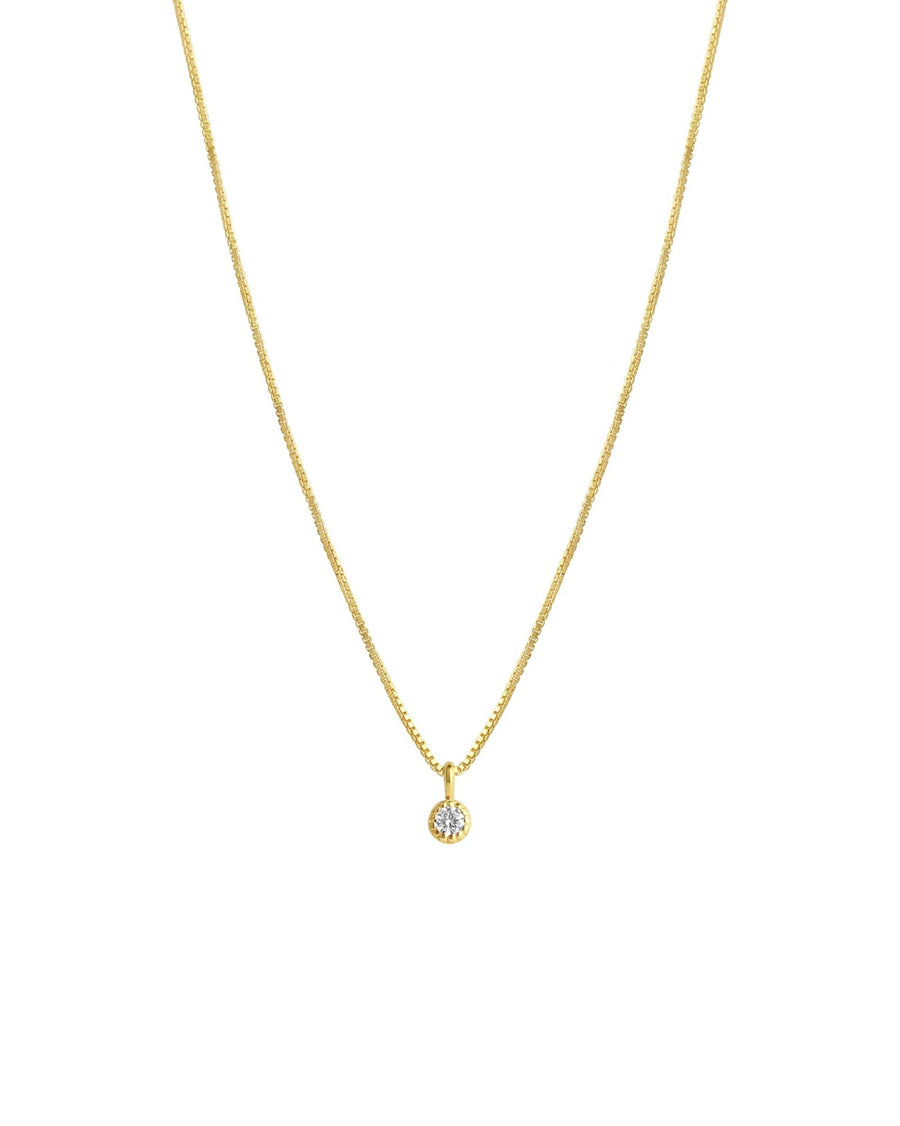 Tashi-Solitaire Dot Necklace-Necklaces-14k Gold Vermeil, Cubic Zirconia-Blue Ruby Jewellery-Vancouver Canada