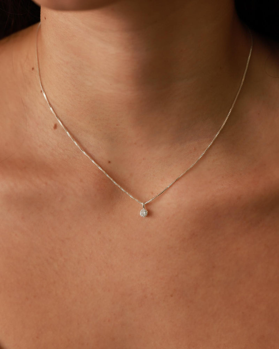 Tashi-Solitaire Dot Necklace-Necklaces-Sterling Silver, Cubic Zirconia-Blue Ruby Jewellery-Vancouver Canada