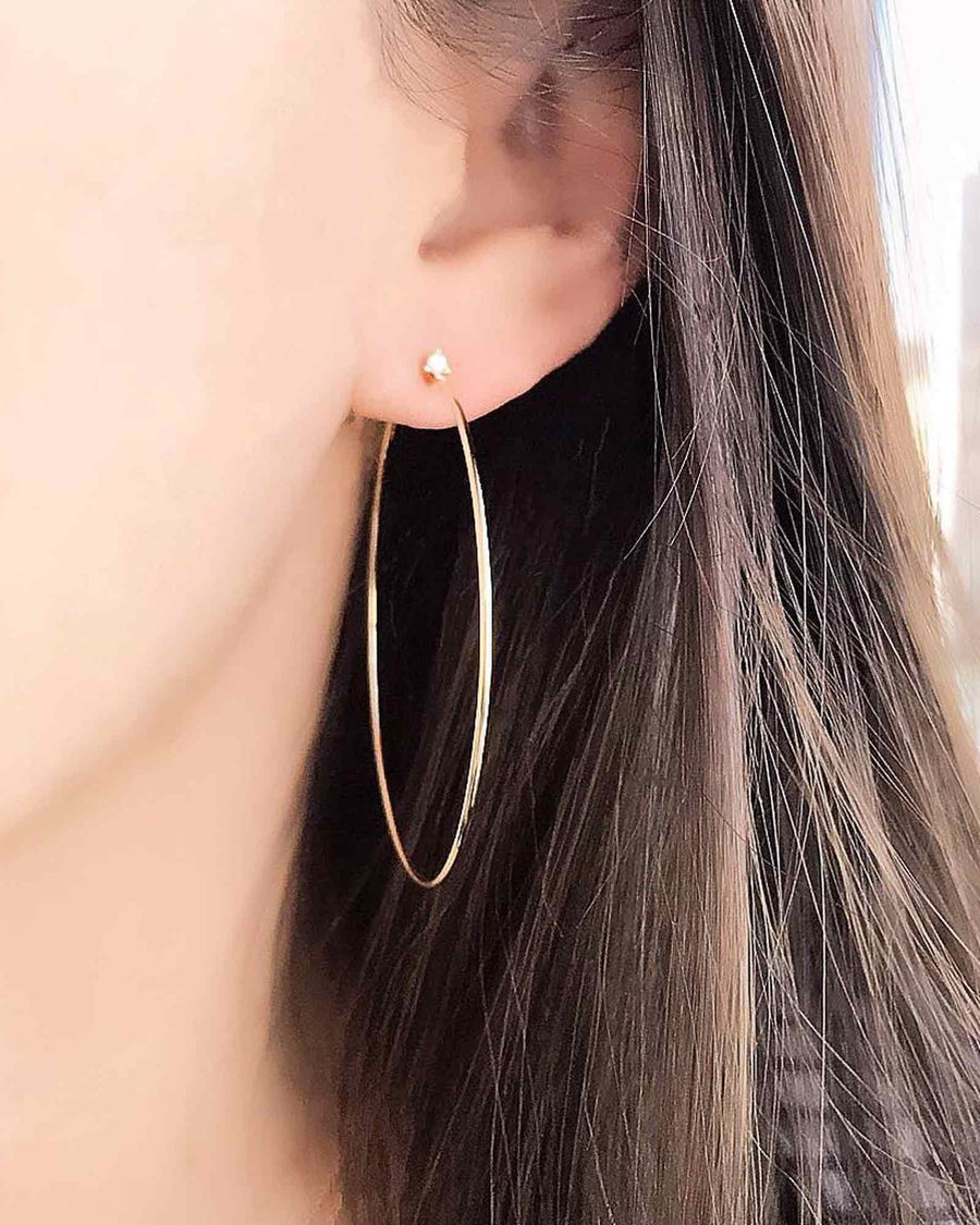 Liven-Souli Wire Hoops-Earrings-14k Yellow Gold, Diamond-Blue Ruby Jewellery-Vancouver Canada
