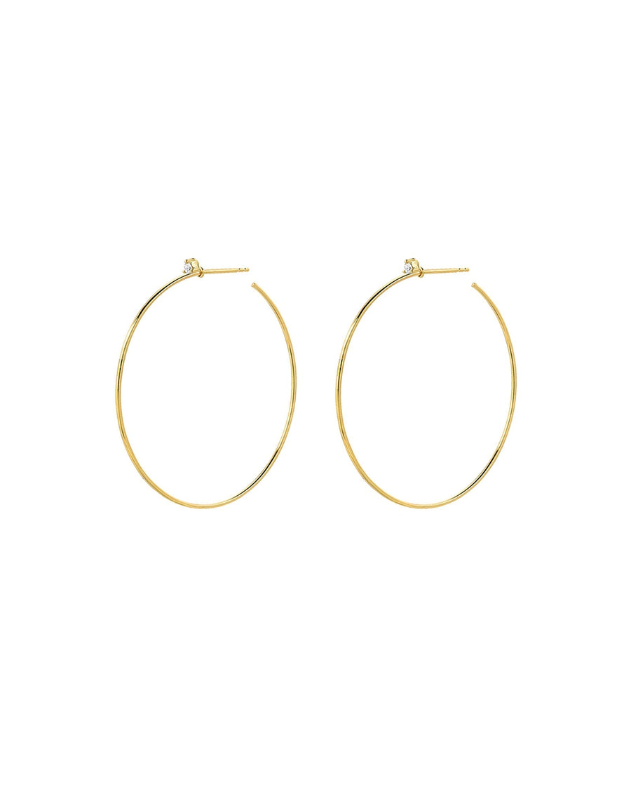 Liven-Souli Wire Hoops-Earrings-14k Yellow Gold, Diamond-Blue Ruby Jewellery-Vancouver Canada