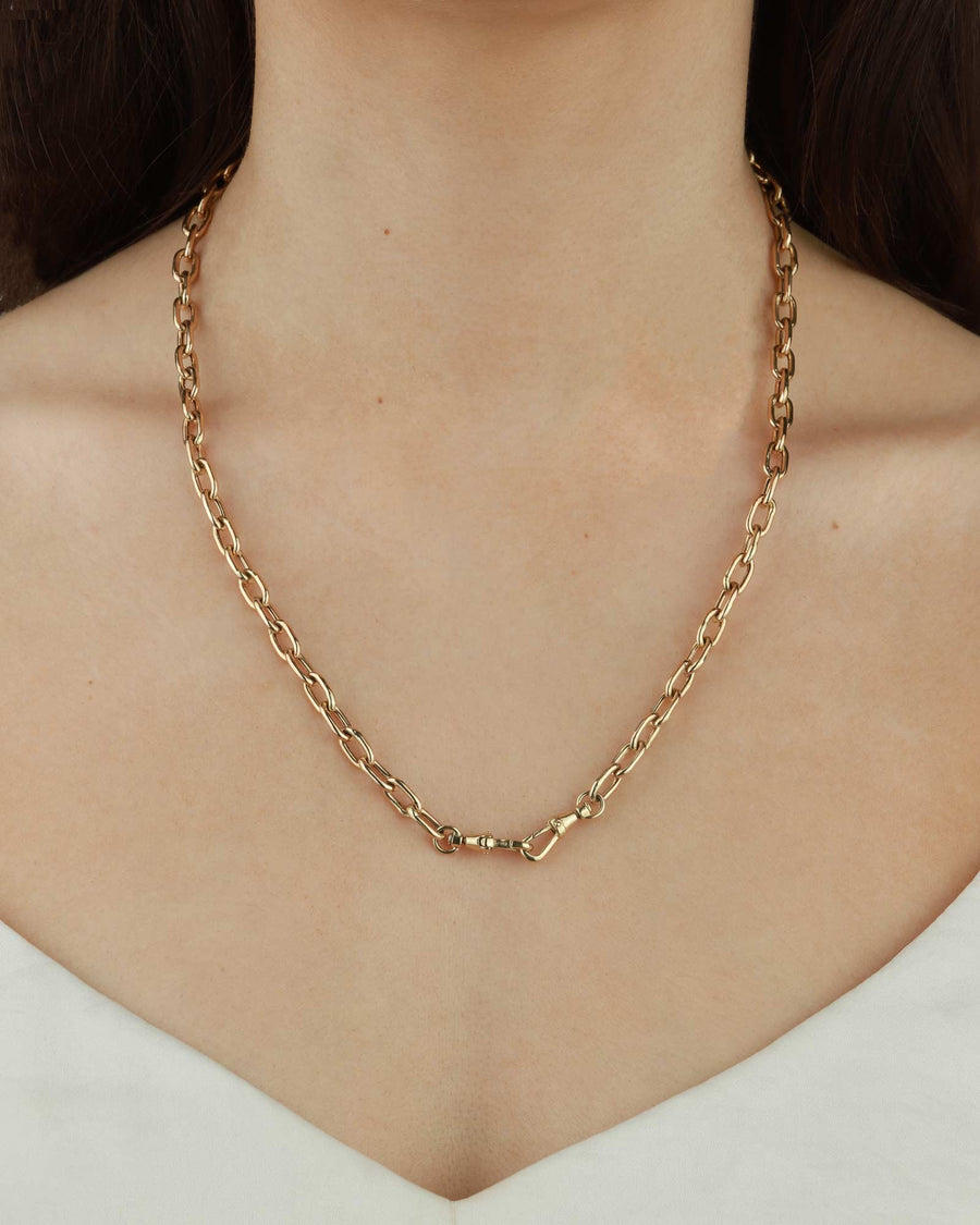 Zoe Chicco-Square Oval Chain Necklace | XL-Necklaces-14k Yellow Gold-Blue Ruby Jewellery-Vancouver Canada
