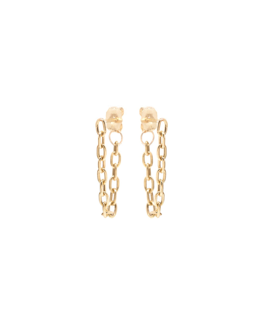 Zoe Chicco-Square Oval Link Chain Earrings-Earrings-14k Yellow Gold-Blue Ruby Jewellery-Vancouver Canada