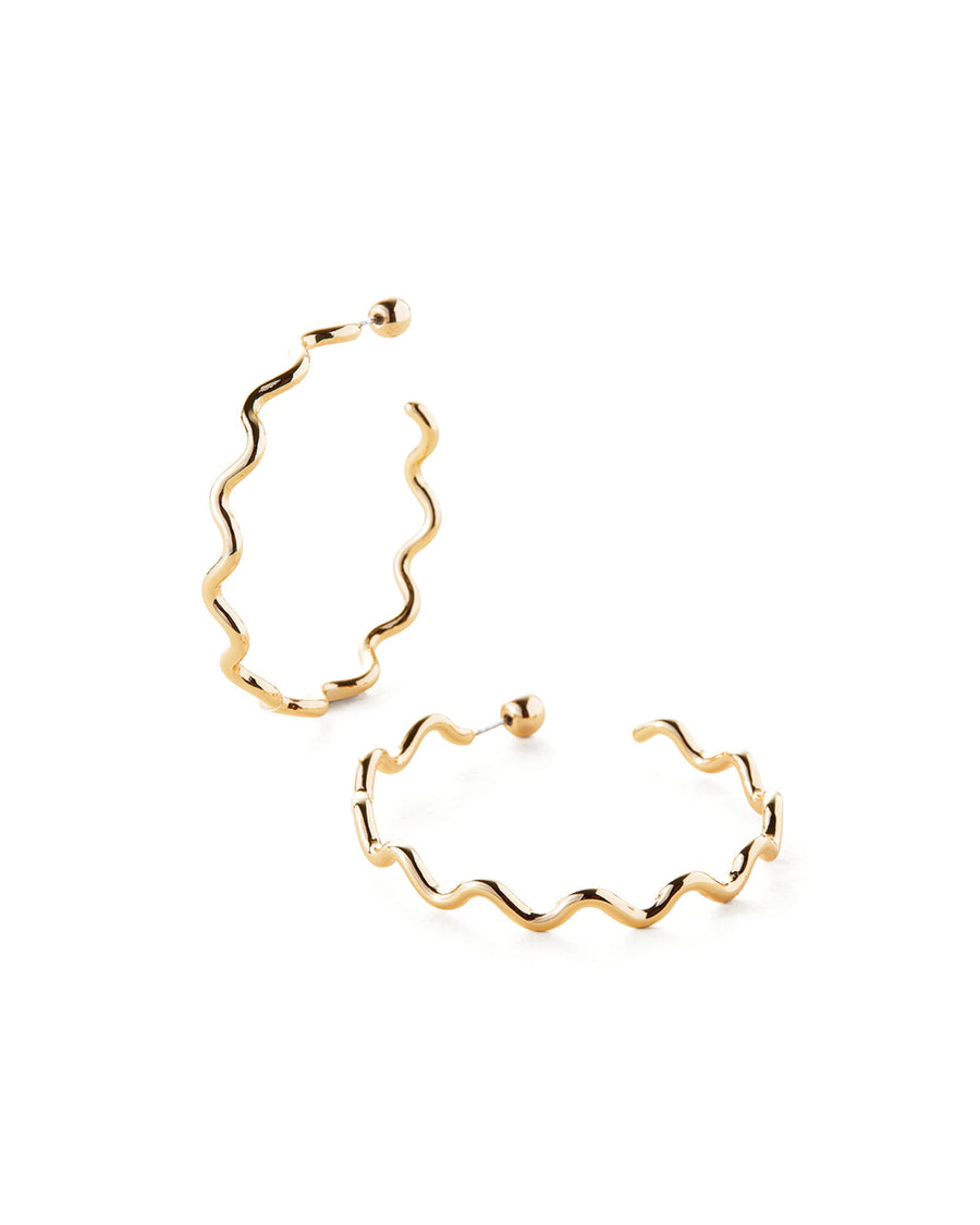 Jenny Bird-Squiggle Hoops-Earrings-14k Gold Plated-Blue Ruby Jewellery-Vancouver Canada