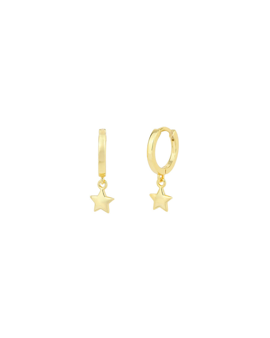 Quiet Icon-Star Drop Huggies-Earrings-14k Gold Vermeil-Blue Ruby Jewellery-Vancouver Canada