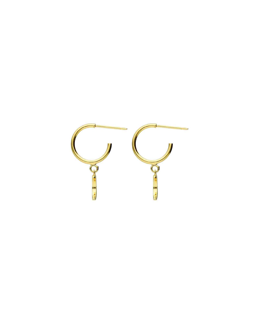 Tashi-Star + Moon Charm Hoops-Earrings-14k Gold Vermeil, Cubic Zirconia-Star & Moon-Blue Ruby Jewellery-Vancouver Canada