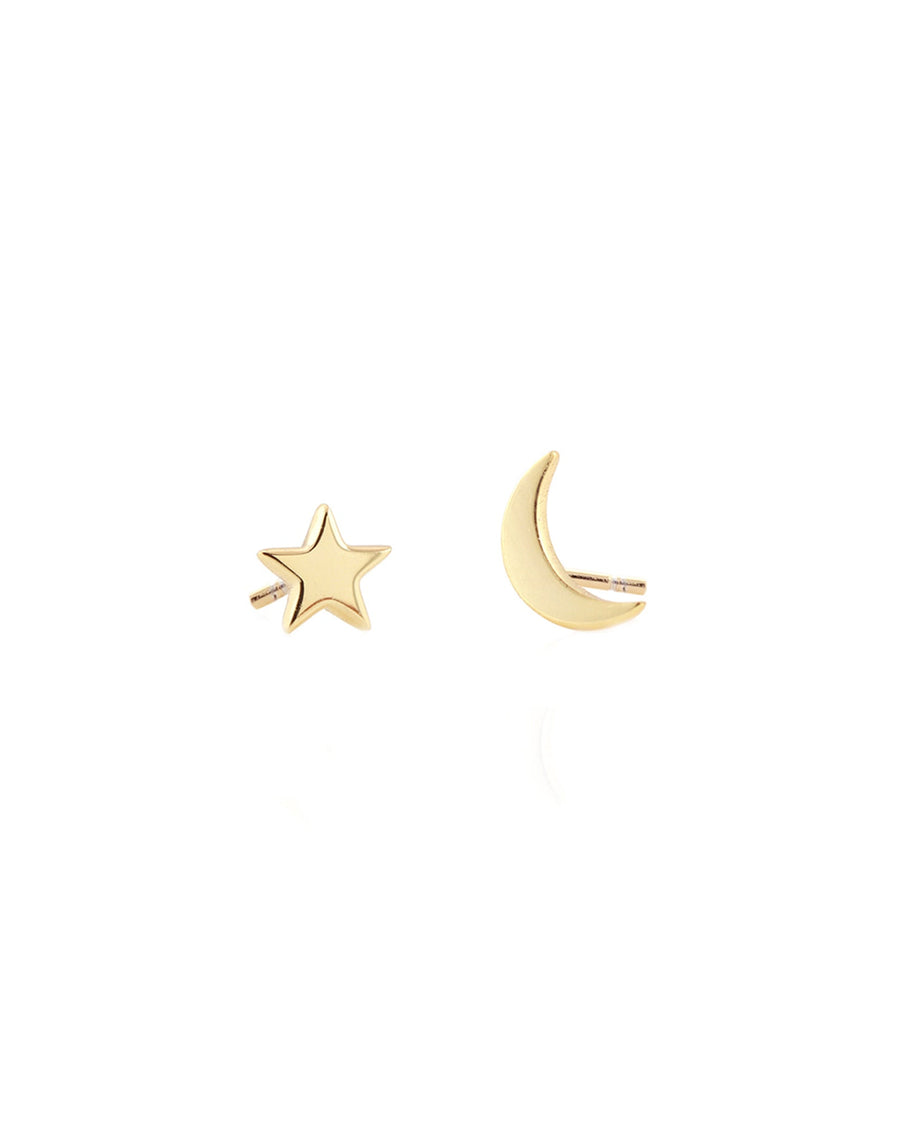 Kris Nations-Star + Moon Stud Earrings-Earrings-18k Gold Vermeil-Blue Ruby Jewellery-Vancouver Canada
