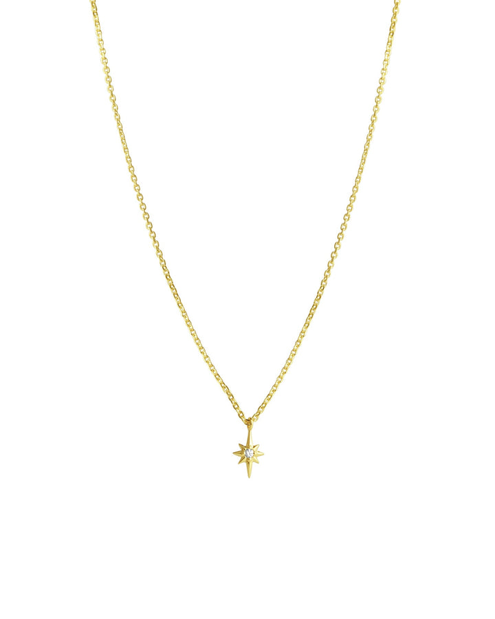 Tashi-Starburst CZ Necklace-Necklaces-14k Gold Vermeil, Cubic Zirconia-Starburst-Blue Ruby Jewellery-Vancouver Canada