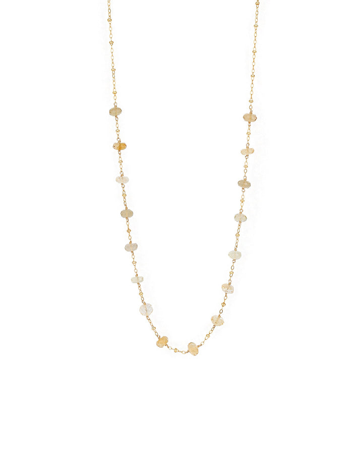 Gem Jar-Station Stone Satellite Necklace-Necklaces-14k Gold Filled, Citrine-Blue Ruby Jewellery-Vancouver Canada