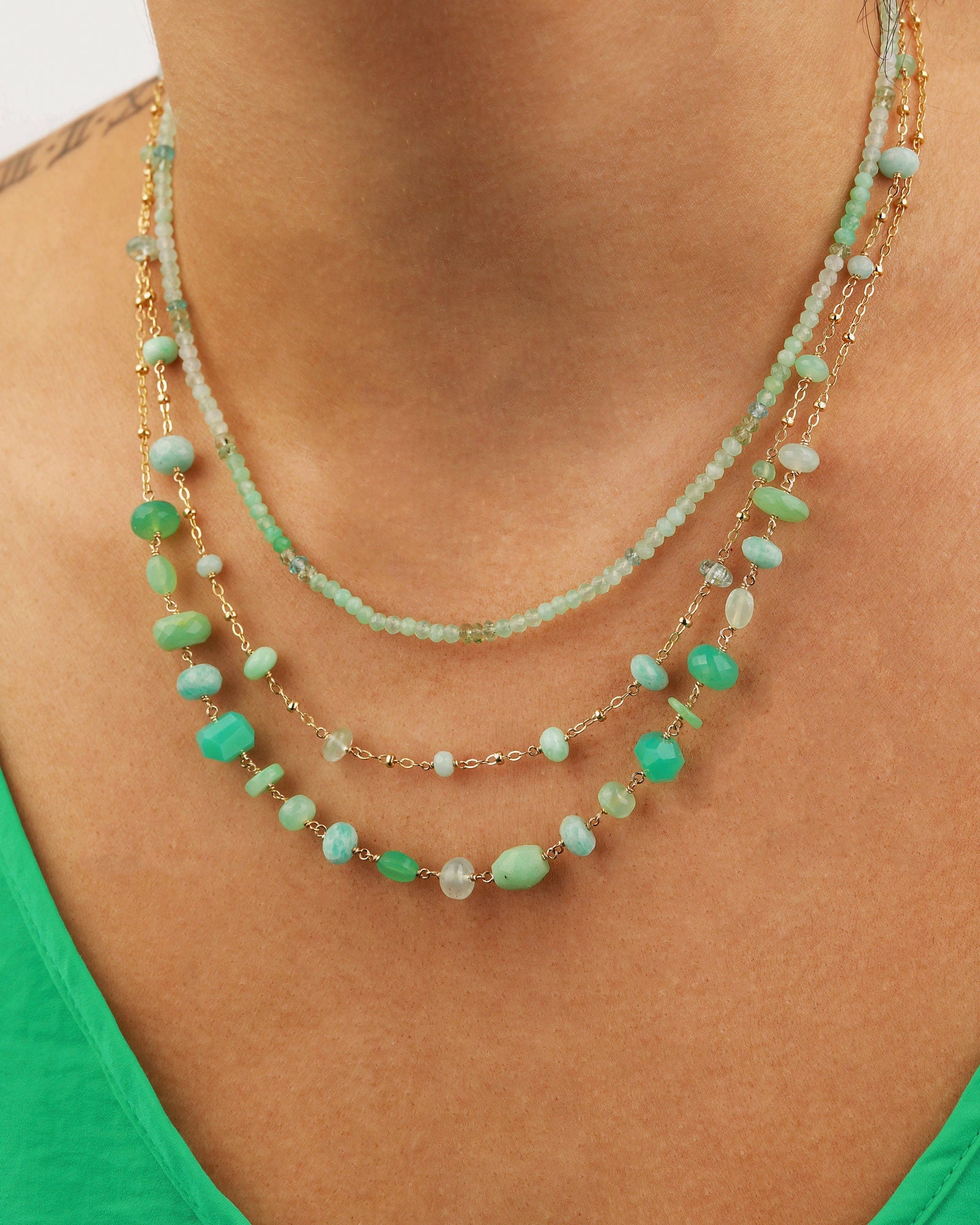 Gem Jar-Station Stone Satellite Necklace-Necklaces-14k Gold Filled, Multi-Blue Ruby Jewellery-Vancouver Canada